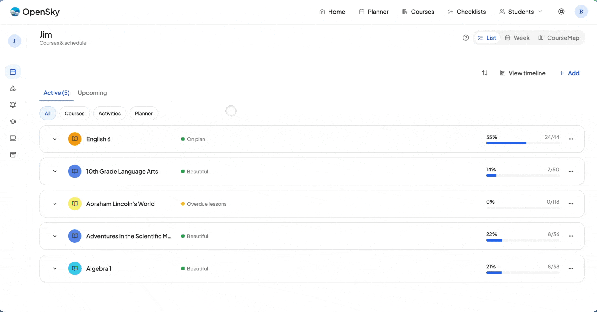 OpenSky dashboard overview