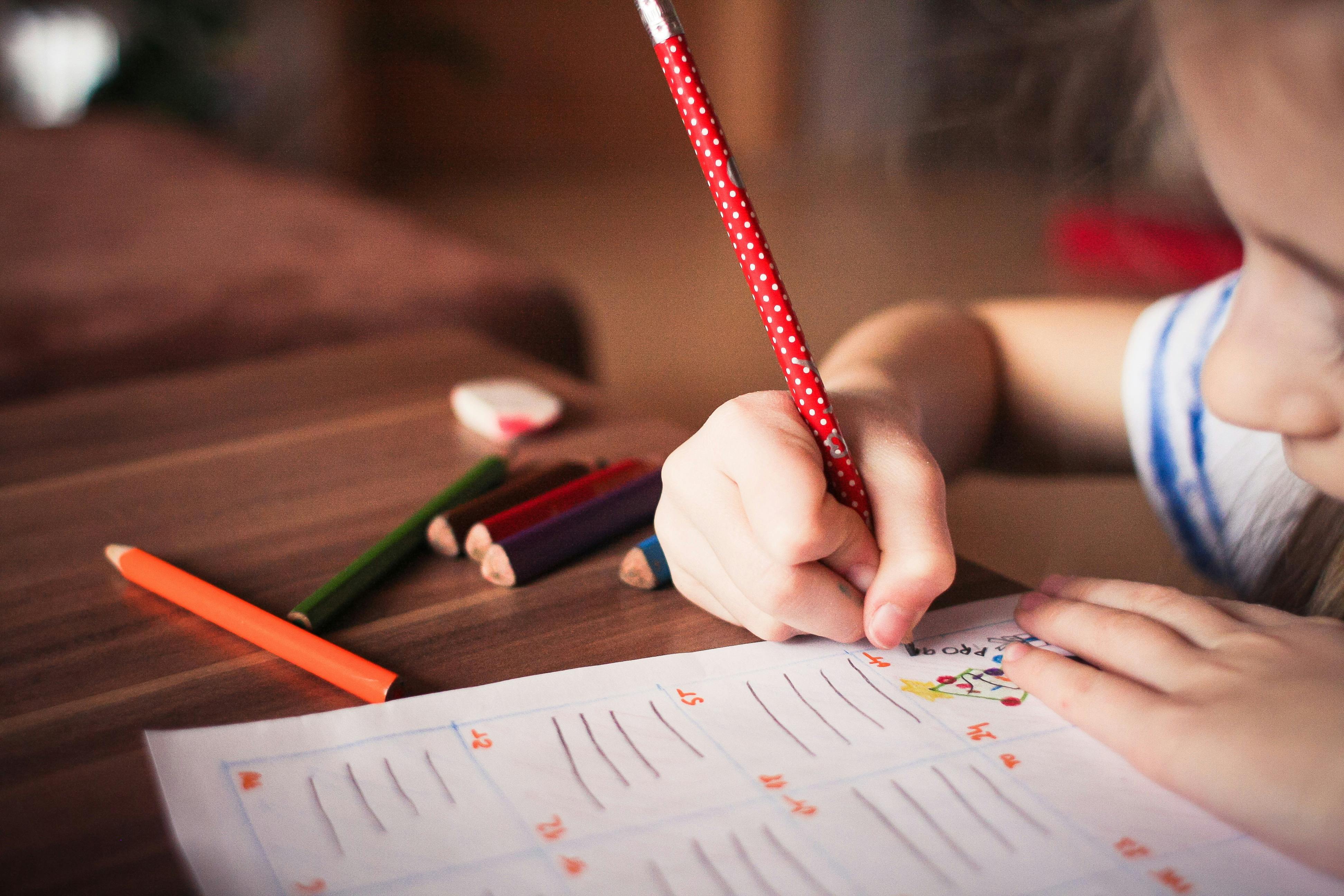 Kid doing home work